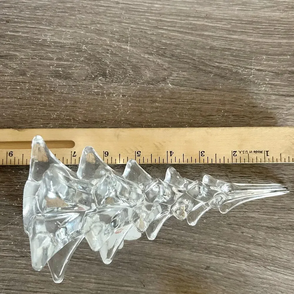 Vintage Crystal Glass Christmas Tree 8” Tall Clear Glass Figurine EUC - Picture 7 of 7